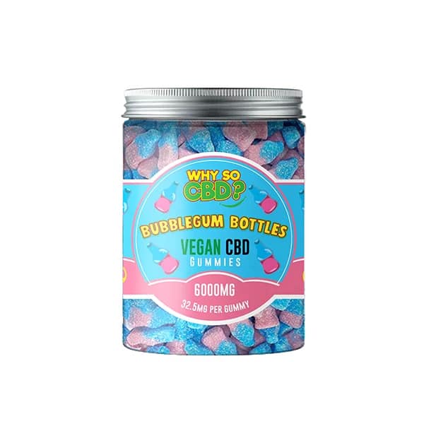 Why So CBD? 6000mg Bubblegum Bottles CBD Large Vegan Gummies