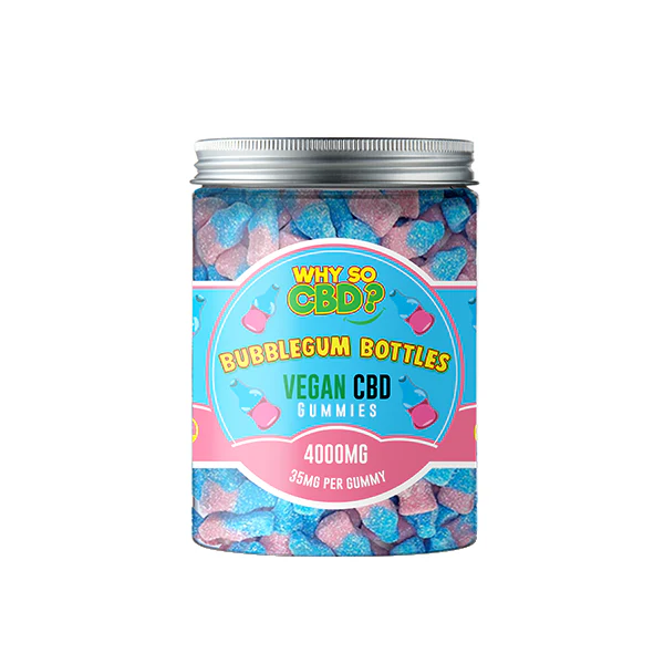 Why So CBD? 4000mg Bubblegum Bottles CBD Large Vegan Gummies