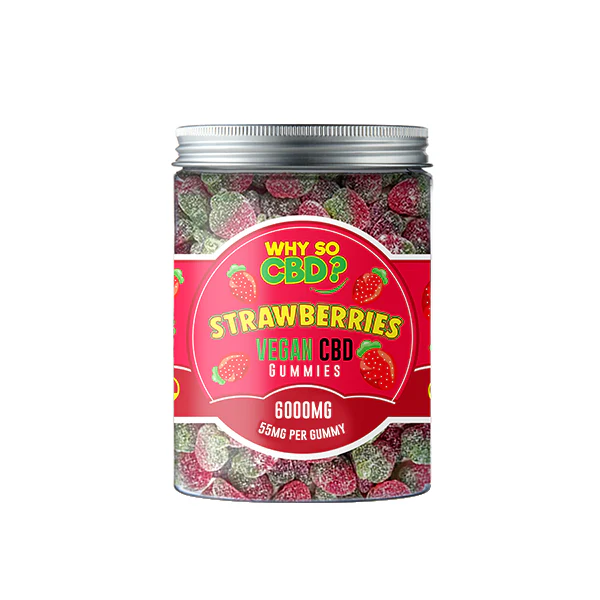 Why So CBD? 6000mg Strawberries CBD Large Vegan Gummies